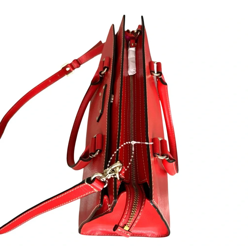 🆕 Kate Spade Large Satchel Red Shoulder Bag
